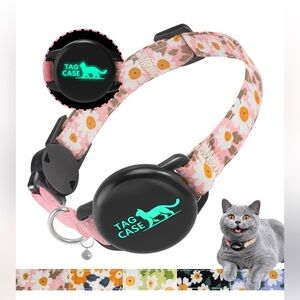 Apple Airtag Cat Collar with Breakaway Buckle and Airtag Holder (056)